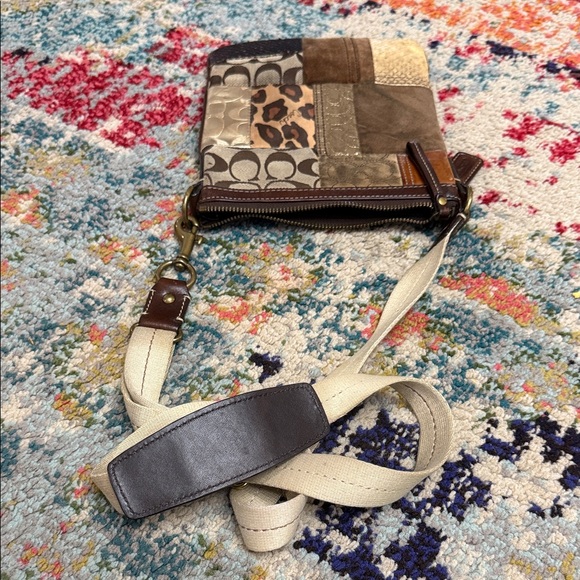Coach Patchwork Crossbody Bag - Brown, Tan, and Gold - Picture 5 of 5